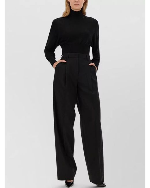 Thelatest Black High Waist Wide Leg Tailored Pants
