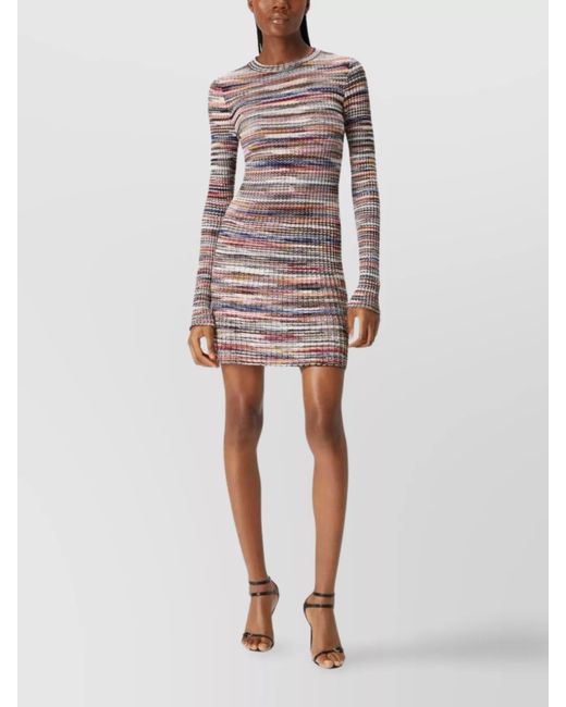 Missoni Pink Striped Knitted Mini Dress