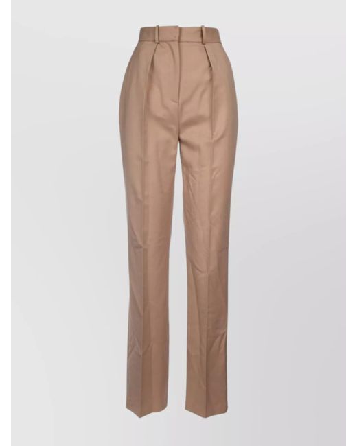 Elisabetta Franchi Natural Trousers Featuring Back Pockets And Belt Loops