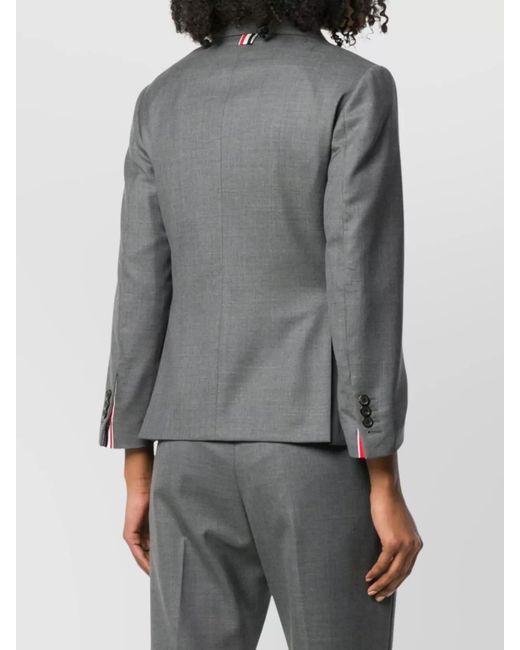 Thom Browne Gray Wool Cropped Sleeve Blazer