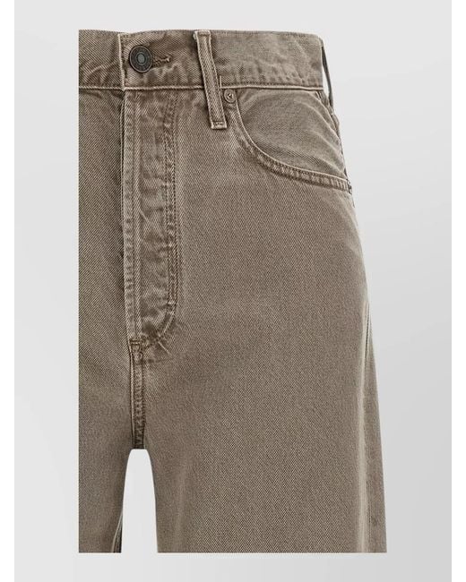 Agolde Gray Ren High Rise Wide Leg Denim Jeans