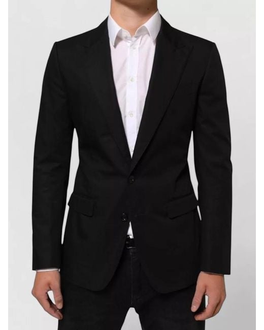 Dolce & Gabbana Black Wool Two Button Suit Jacket for men