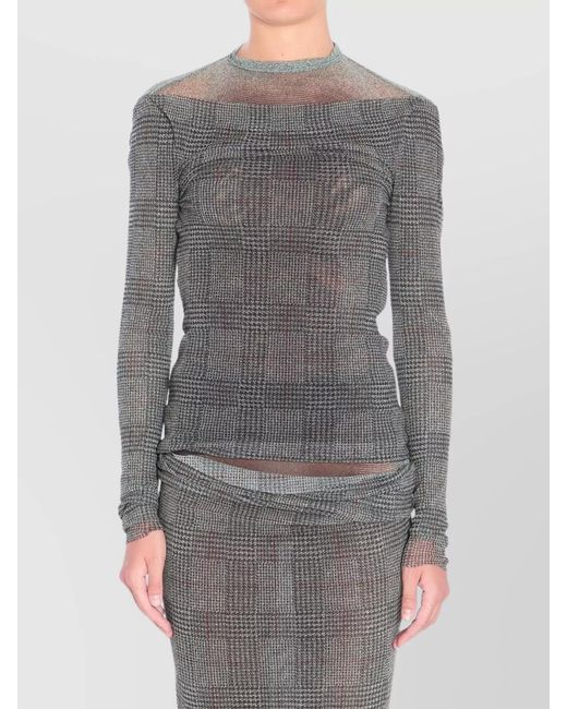 Jean Paul Gaultier Gray Body Shadow And Prince Of Wales Top