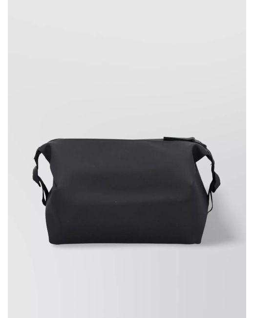 Rains Black Hilo Waterproof Travel Bag With Adjustable Strap for men