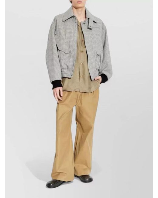 Dries Van Noten Natural Pleated Wide Leg Trousers Side Back Pockets for men