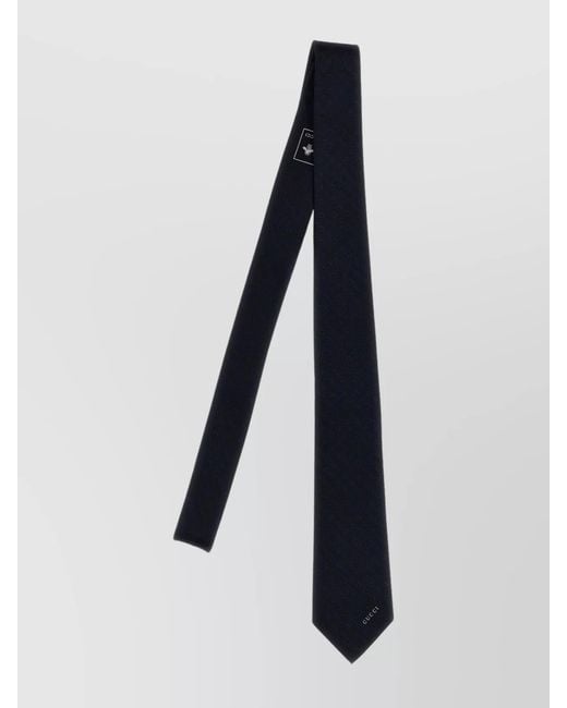 Gucci Black Clip Tie Patterned Pointed Tip for men