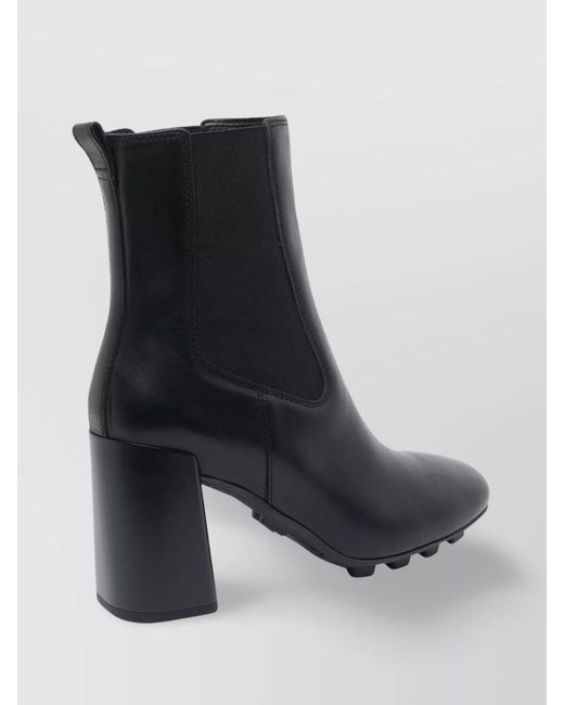 Hogan Black Leather Ankle Boots
