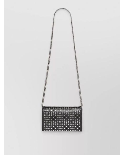 Stella McCartney White Falabella Chain Wallet Bag Studs Eyelets