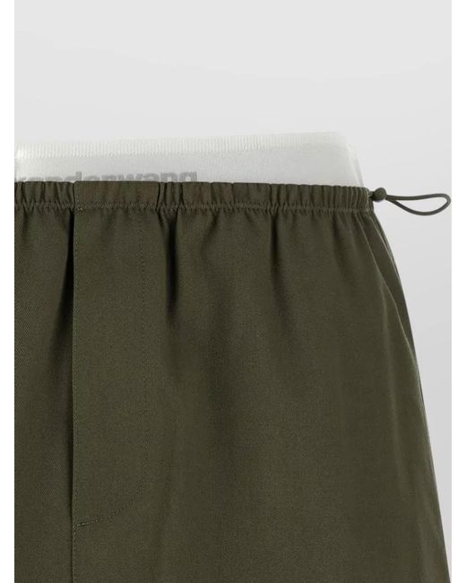 Alexander Wang Green Cotton Mid-Rise Drawstring Mini Skirt