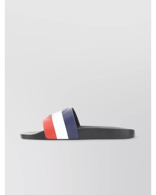 Moncler Gray Basile Slides Sandals Flat Sole for men