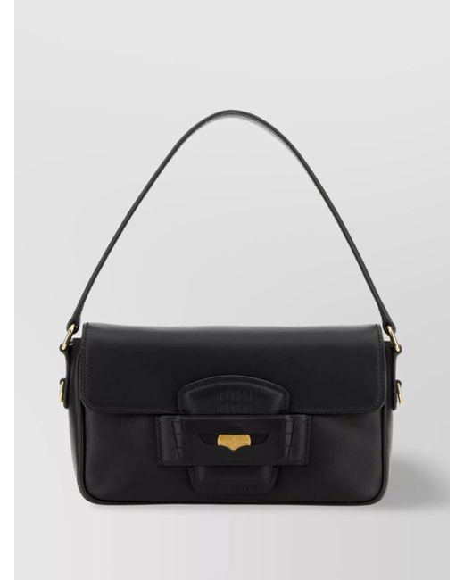 Miu Miu Black Rectangular Leather Top Handle Shoulder Bag