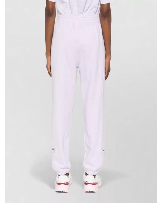 Adidas By Stella McCartney White Cotton Sweatpants Trousers Elastic Cuffs Pockets