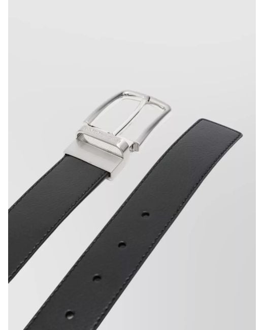 Emporio Armani Black Leather Belt Buckle Design Versatile Style for men