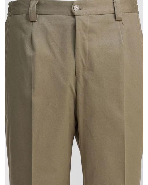 Briglia 1949 Natural Pants Pleated Front Belt Loops Side Pockets for men