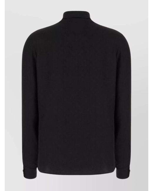Palm Angels Black Silk Logo-Embroidered Blouse
