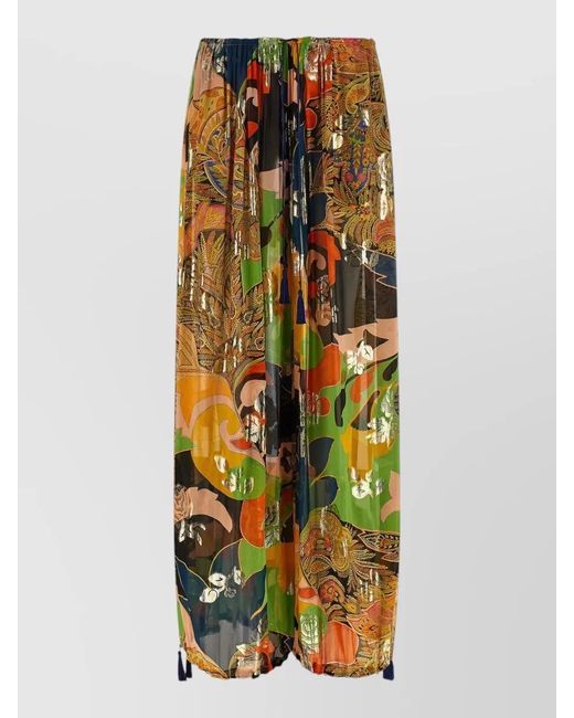Etro Orange Silk Pants
