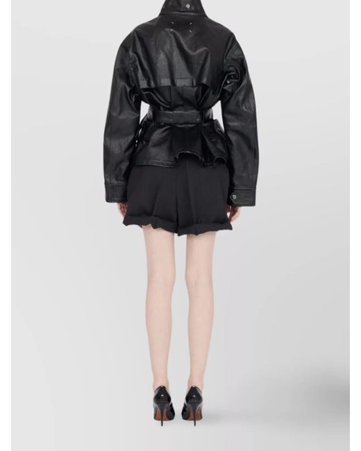 Maison Margiela Black Belted Waxed Jacket