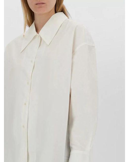 YMC White Long Sleeve Lena Shirt Large Collar