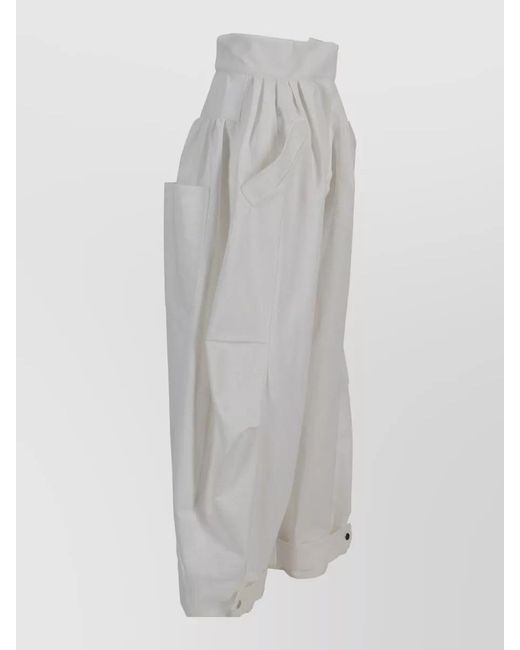 Niccolò Pasqualetti Gray Montage Trousers Cotton Twill High Waist