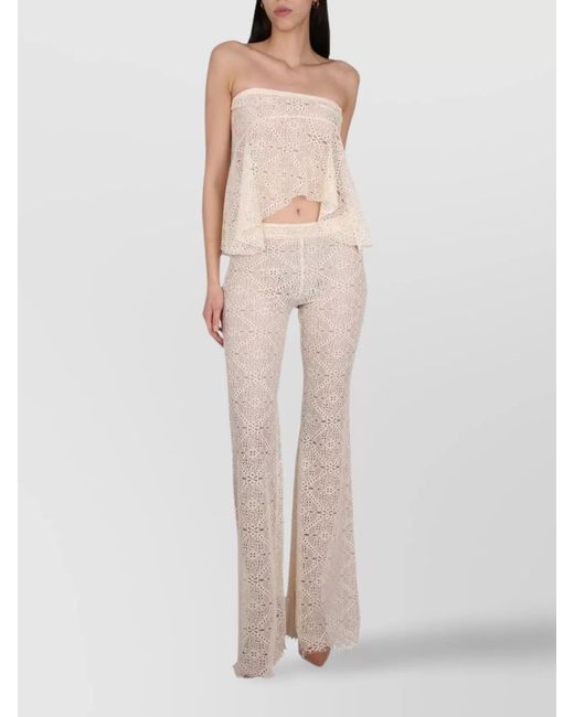 DSquared² Pink Embroidered Flared Trousers