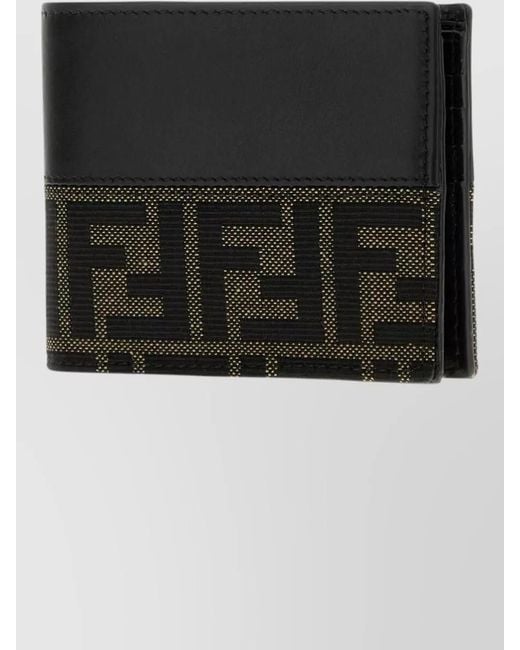 Fendi Black Leather Bifold Wallet for men