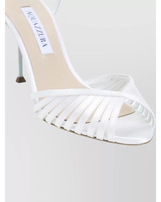 Aquazzura White Satin High-Heel Sandals