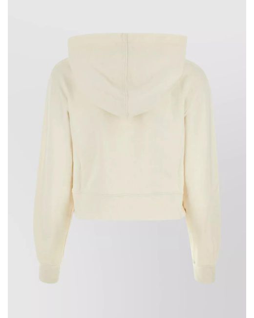 Palm Angels White Cotton Hooded Sweatshirt