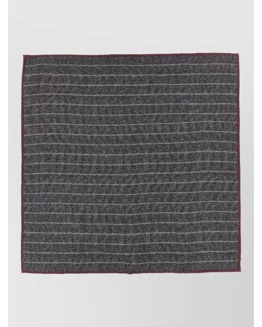 Brunello Cucinelli Gray Double Face Pinstripe Silk Pocket Clutch for men