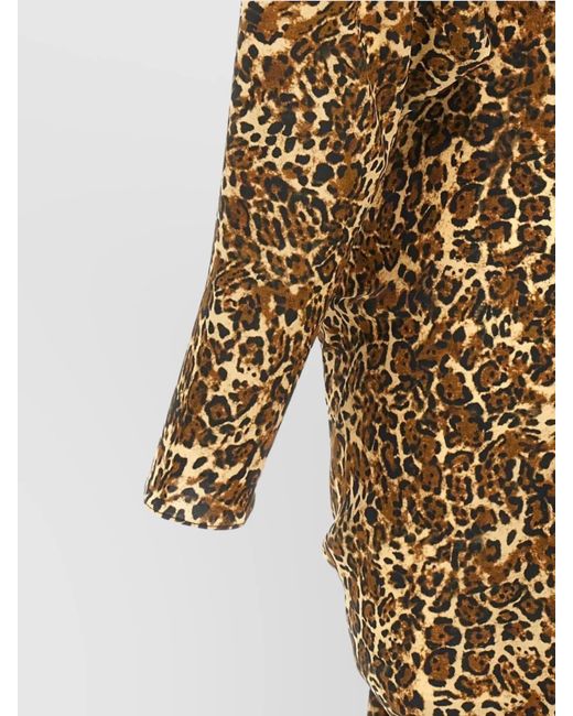 Isabel Marant Natural Silk Leopard-Print Draped Wrap Mini Dress