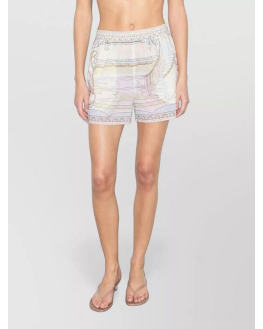 Tory Burch White Camp Sleep Shorts Relaxed Fit