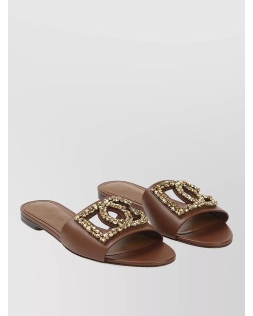 Dolce & Gabbana Multicolor Signature Flat Slide Sandal Open Toe