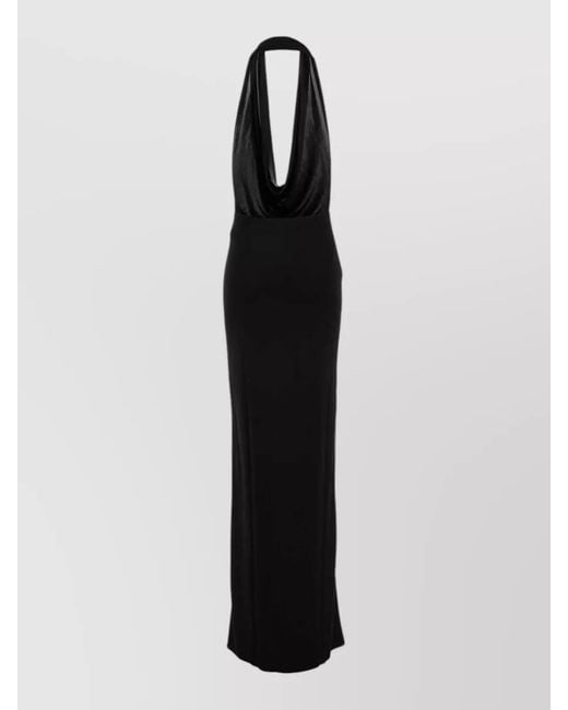 DSquared² Black Viscose Sleeveless Maxi Gown