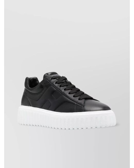 Hogan Black Leather Low-Top Sneakers for men