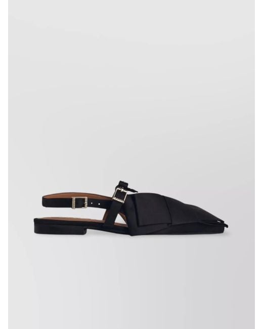 Ganni Blue Satin Ballerina Flats
