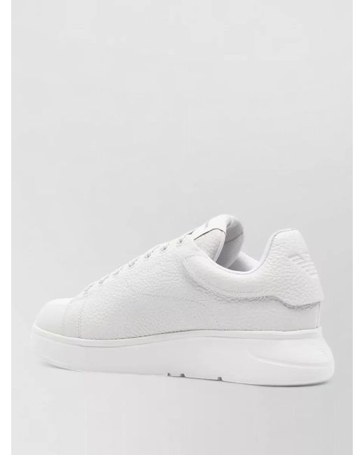 Emporio Armani Natural Leather Low-Top Sneakers for men