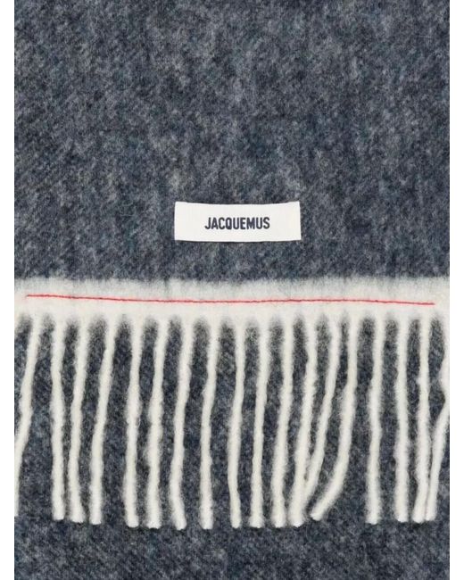 Jacquemus Blue Mohair Alpaca Wool Scarf for men