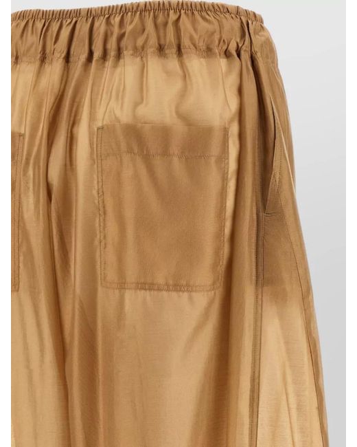 Thelatest Natural Sheer Wide Leg Pants Back Pockets