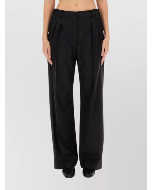 Loulou de Saison Black Wide-Leg Trousers With Pockets And Pleats