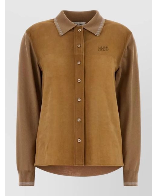 Miu Miu Brown Wool Cardigan