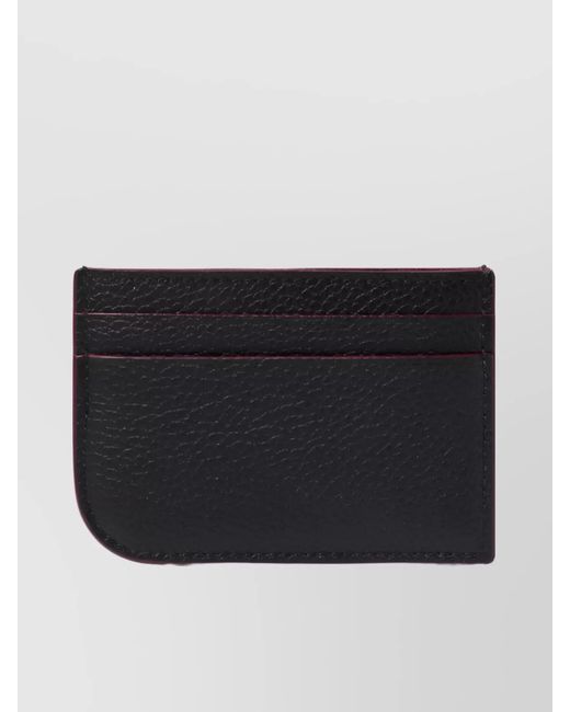 McQueen Black Leather Logo Print Cardholder for men