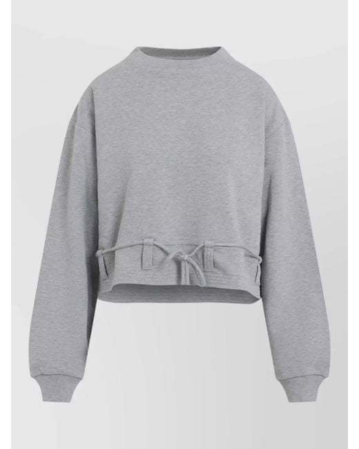 Dries Van Noten Gray Haserfiela Cropped Lounge Sweatshirt Long Sleeves