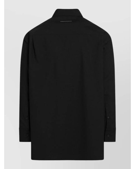 MM6 by Maison Margiela Black Shirt Long Sleeves Chest Pocket Detail for men