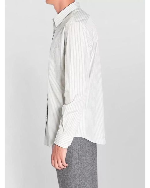 Céline White Striped Relaxed-Fit Cotton Shirt for men