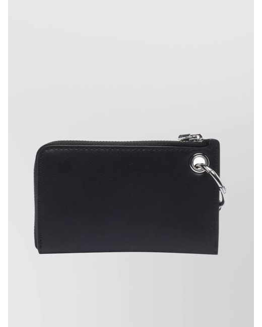 Marc Jacobs Black Leather Top Zip Charm Wallet