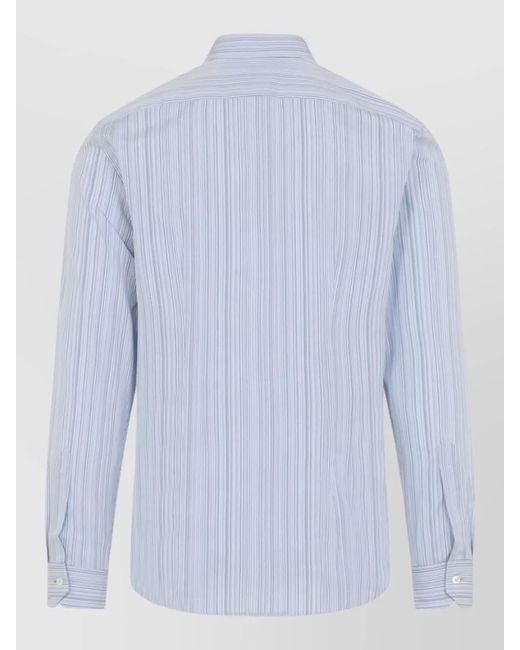 Paul Smith Blue Striped Slim-Fit Cotton Shirt for men