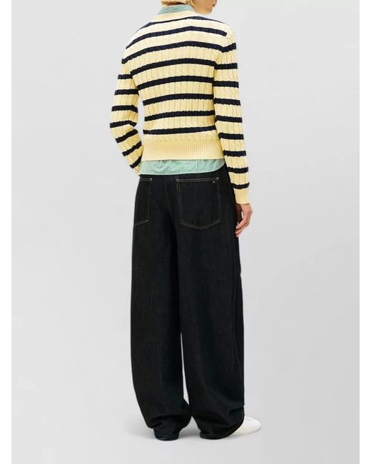 Tommy Hilfiger Multicolor Striped Cable-Knit Sweater