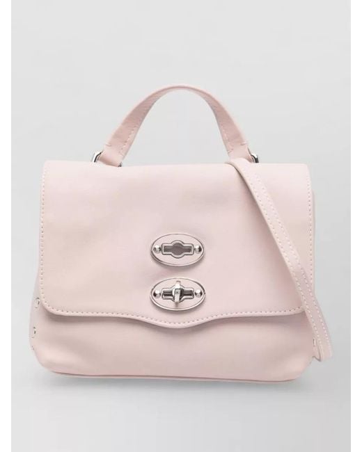 Zanellato Pink Postina Saeta Baby Leather Crossbody Bag
