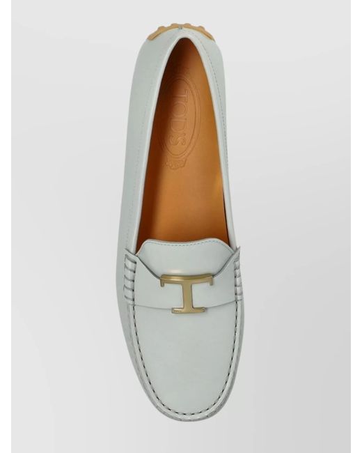 Tod's Gray Leather Loafers