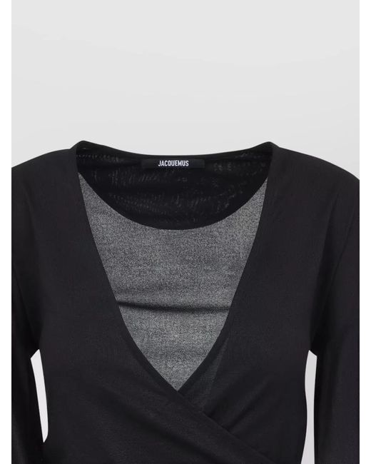 Jacquemus Black Le Cache Coeur Ventadou Wrap Top