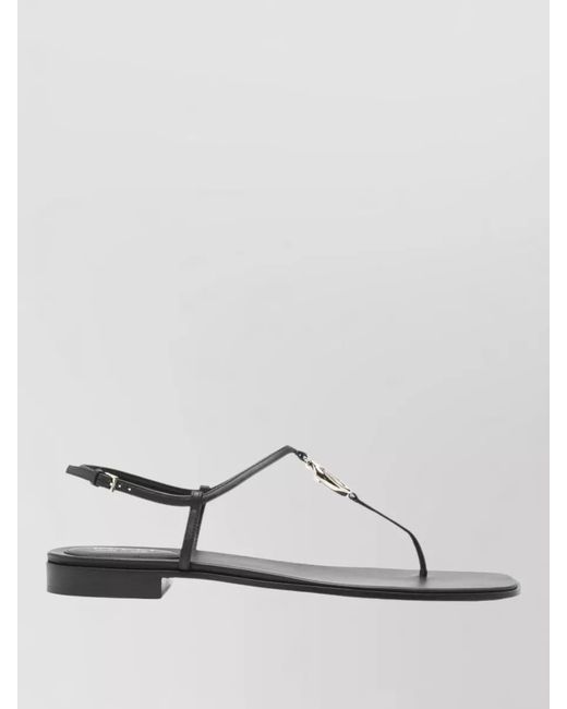 Gucci Metallic Flat Sandals Metal Detail Open Toe